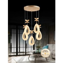 Rain Model 51LI Gold 3 Renk Modu Ledli Kristal Taşlı Modern Salon Mutfak Oturma Odası LED Avize