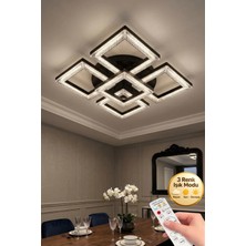 Aria Model 5"li Siyah 3 Renk Modu Ledli Modern Tavana Sıfır Salon Mutfak Çocuk Yatak Odası LED Avize
