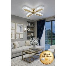 Spica Model 4"lü Gold 3 Renk Modu Ledli Modern Tavana Sıfır Salon Mutfak Yatak Odası LED Avize