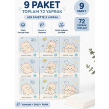 Kea Ev Eşyaları Cep Boy Peçete 9 Paket 72 Yaprak – Mini Kağıt Peçete Kawaii Desenli