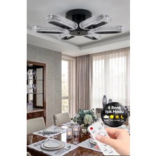 Spica Model 6 "lı Kumandalı Siyah 3 Renk Modu Ledli Modern Tavana Sıfır Salon Mutfak Yatak Odası LED Avize