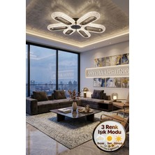 Spica Model 6"lı Kumandalı Gümüş 3 Renk Modu Ledli Modern Tavana Sıfır Salon Mutfak Yatak Odası LED Avize