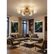 Polaris Model Gold 6"lı Ledli 3 Renk Modu Kristal Salon Mutfak Yatak Çocuk Odası Avize