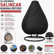 Magic Lady Su Geçirmez 2 Kişilik Salıncak Koruma Örtüsü – Bahçe Salıncağı Koruyucu Kılıf 230X130X130 cm