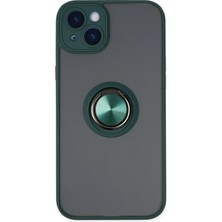 Kmrsfres Newface Iphone 14 Kılıf Montreal Yüzüklü Silikon Kapak - Yeşil
