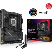 Egecen Asus Rog Strıx X870E-H Gamıng Wıfı7, 4xddr5, 4xm.2, Dp, Hdmı, Type-C, Pcıe 5.0, Wi-Fi 7, Bluetooth V5.4, Am5 Soket Gamıng Anakart
