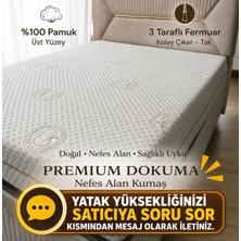 Naturel Fermuarlı Yatak Kılıfı, Yatak Pedi&şiltesi, % 100 Cotton,yıkanabilir, Bej Renk