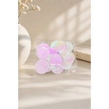 Velanee 30 mm Plastik Sedef Efektli Tek Delikli Yuvarlak Pul 50 Adet