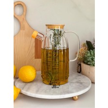 St. Morritz Ada Bambu Kapaklı Cam Yağdanlık 1000 ml