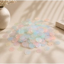 Velanee Pembe-Mavi Yansımalı Şeffaf Yuvarlak Plastik Pul Payet 20 mm 150 Adet