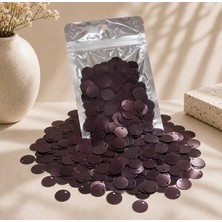 Velanee Bordo-Mürdüm Saten Görünümlü Yuvarlak Plastik Pul Payet 20 mm 150 Adet