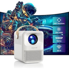 St. Morritz Mini Projektör  4K Destekli Taşınabilir Projektör 5g Wifi, Bt 5.2, 12.000 Lm 200" Ekranlı
