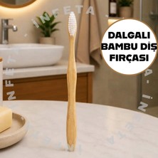 İnfeta Dalgalı Bambu Diş Fırçası - Natürel  Ağız Bakımı Yetişkin Diş Fırçası Lüks Tasarım Ahşap Diş Fırçası
