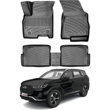 St. Morritz Chery Tiggo 7 Pro 3D Siyah Kauçuk Araca Özel Havuzlu Paspas