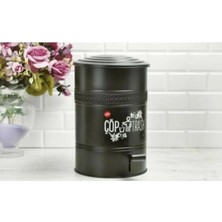 St. Morritz 5 Lt Pedallı Metal Çöp Kovası Siyah