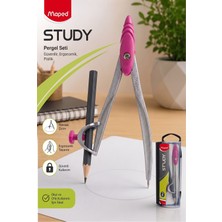 ArtMaster Pembe Metal Pergel Kurşun Kalemli 1 Adet Maped Study 119410 Pergel Matematik Geometri Mimari Proje Teknik Çizim