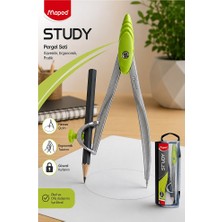 ArtMaster Yeşil Metal Pergel Kurşun Kalemli 1 Adet Maped Study 119410 Pergel Matematik Geometri Mimari Proje Teknik Çizim