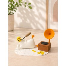 Nure Store Keyif Yapan Sevimli Ördek Masaüstü Eğlenceli Oda Süsü-5 cm