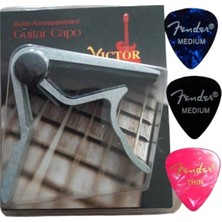 St. Morritz Guitar Capo Saz Kapo Bağlama Kapo Gitar Kapo + 2 Medium + 1 Thin Fender Pena Picks