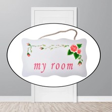 Aydogan's Ayd Decotown My Room Benim Odam Dekoratif Çiçek Desenli Kapı Askısı