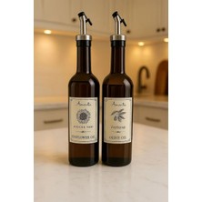 St. Morritz Amber 2'li 750 ml Zeytinyağı Sıvıyağ Şişesi Yağdanlık Yağlık Cam Şişe