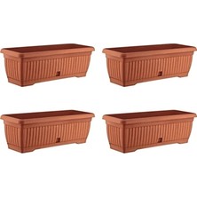 Poliva Home Balkon Saksı 11 Lt x 4'lü Set Hafif ve Dayanıklı 51X17X19 cm Boyut