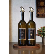 St. Morritz Ahşap Stantlı Amber Siyah Gold 2'li 750 ml Zeytinyağı Sıvıyağ Şişesi Yağdanlık Yağlık