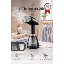 St. Morritz Buharlı Ütü Kırışık Giderici Taşınabilir Dikey Seyehat Ütüsü 1500W KY003 Siyah