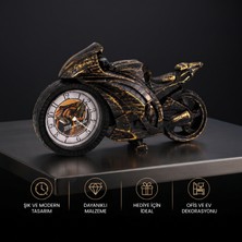 Veraura Lifestyle Motosiklet Tasarımlı Masa Saati - Dekoratif Hediyelik - Dayanıklı Malzeme