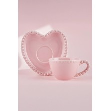 St. Morritz Pink Love Kahve Fincanı ve Tabağı Pembe 100 ml