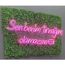 St. Morritz Neon LED Işıklı Sen Benim Tırnağım Olamazsın Yazısı Gece Lambası ve Dekoratif Aksesuar 100X27 cm