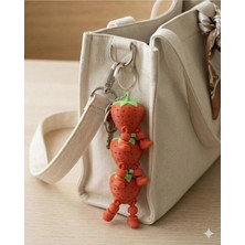 Nure Store 3’lü Çilek Hareketli Anahtarlık & Çanta Süsü