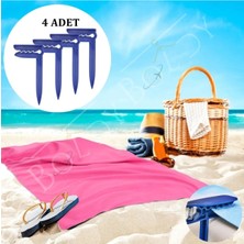 St. Morritz 4'lü Havlu Kazığı - Plaj Mandalı - Havlu Mandalı - Kazıklı Mandal - Havlu Sabitleyici - Towel Holder