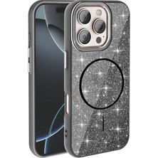 Mobify iPhone 16 Pro Max Kılıf Parla Magsafe Simli Parlak Kapak
