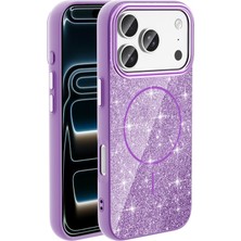 Mobixa iPhone 18 Pro Kılıf Pırıl Magsafe Simli Parlak Kapak
