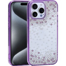Mobixa iPhone 15 Pro Max Kılıf Beril Damla Taşlı Işıltılı Şeffaf Tpu Kapak