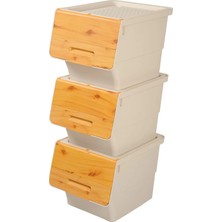 St. Morritz Ahşap Görünümlü Free Organızer Düzenleyici (12 Litre 3 Adet)