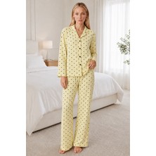 Fit Women Kadın Ev Giyimi Rahat Sarı Pijama Takımı 4664