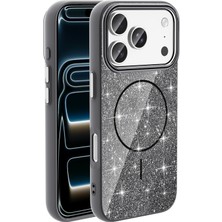 Mobify iPhone 17 Pro Max Kılıf Parla Magsafe Simli Parlak Kapak