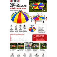 Avessa Oap-10 Aktive Paraşütü – Büyük Boy 5 Metre - Dayanıklı Paraşüt Kumaşı - Kolay Tutuş Sapları