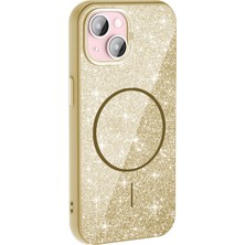 Royal Case iPhone 15 Plus Kılıf Parlak Sim Tasarımlı Şık Kamera Yükseltili Magsafe Kapak Ryc/okso
