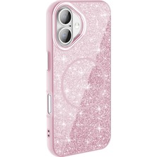 Mobixa iPhone 16 Plus Kılıf Pırıl Magsafe Simli Parlak Kapak