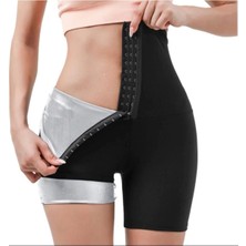 Fit Women Şort Agraflı Sauna Şort Termal Toparlayıcı Yağ Yakmaya ve Kilo Vermeye Yardımcı 4411