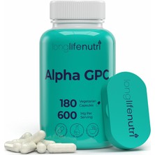 LongLifeNutri Alpha Gpc Choline Supplement 600MG – 180 Vegetarian Capsules (Case Hediye)