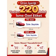 Okul Etiketi Kalem Defter Etiketi Özel Isim Yazılabilen Etiket Arabalı Etiket 210 Adet