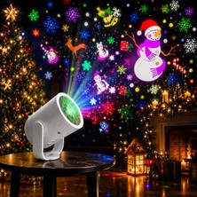 Kuzey Oyuncak Yüksek Kalite Mini LED Yılbaşı Noel Projeksiyon Cihazı Değişen Dönen Noel Figürler Yılbaşı Işığı
