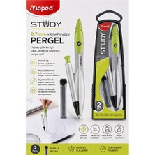 Artlantis 0.7 Uçlu Metal Pergel 1 Adet Maped 119430 Kutulu Metal Pergel Versatil Uçlu Mekanik Kalem Basmalı Uçlu Pergel Matematik