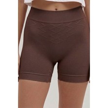 Fit Women Push Up Seamless Dikişsiz Popo Şekillendirici Kısa Paçalı Korse 2064 -Kahverengi