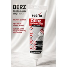 Setfix Beyaz Derz Tamir Dolgusu, 380GR / Fayans, Seramik, Mermer, Mozaik Yüzeyler Için Hazır Derz Arası Yenileme Macunu