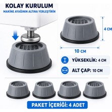 Hili Çamaşır Makinesi Titreşim Önleyici Kaydırmaz Yükseltici Ayak 4’lü Set
